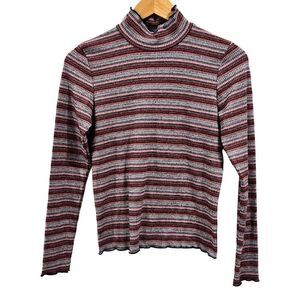 Art Class Mock neck striped metallic Long sleeve top Girls Size XL 14/16